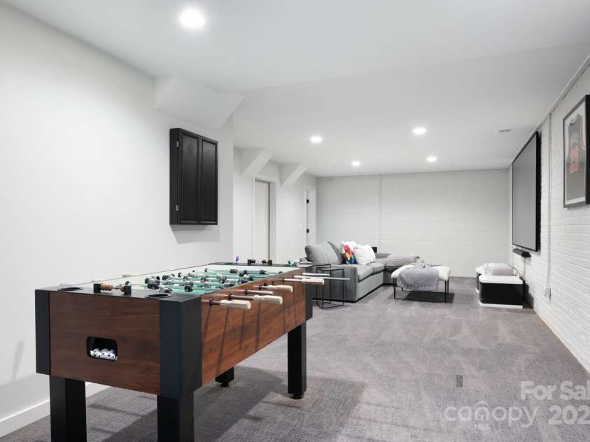 22 Innsbrook Road, Asheville, NC 28804.  MLS# CAR4215149, YatesRealty ID 4523. Lower level media room with full bathroom