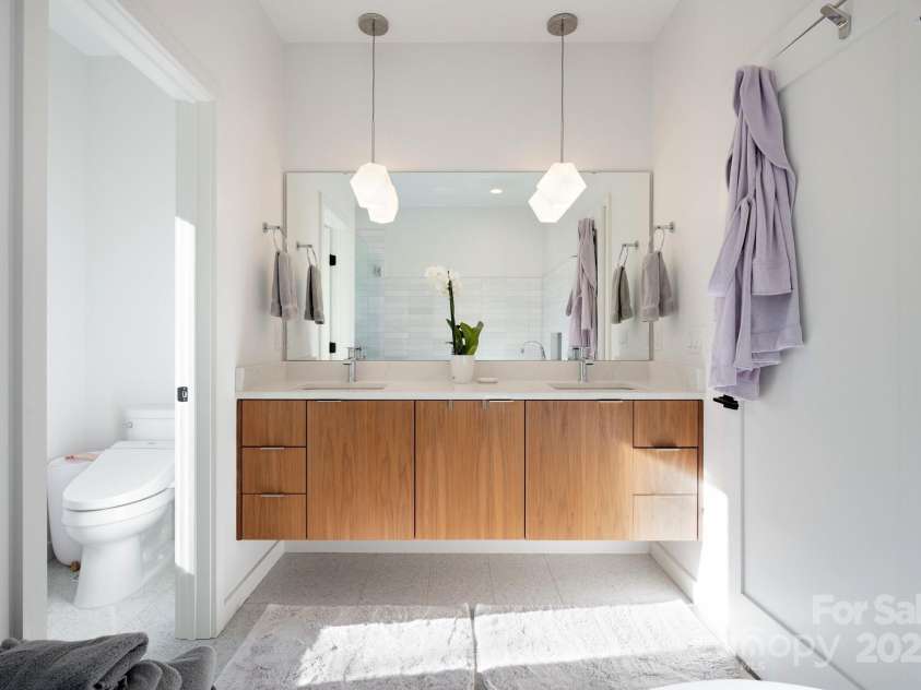 22 Innsbrook Road, Asheville, NC 28804.  MLS# CAR4215149, YatesRealty ID 4523. Toto Bidet on Master Toilet and Floating Double Vanity