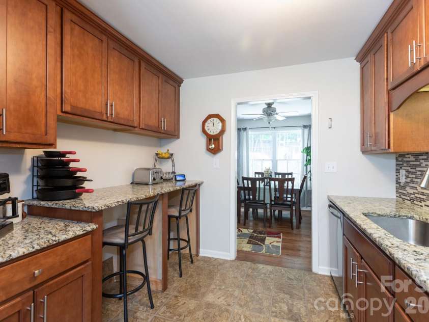 120 Arbor Ridge Road, Mount Holly, NC 28120.  MLS# CAR4414980, YatesRealty ID 45244. Kitchen view into dining room