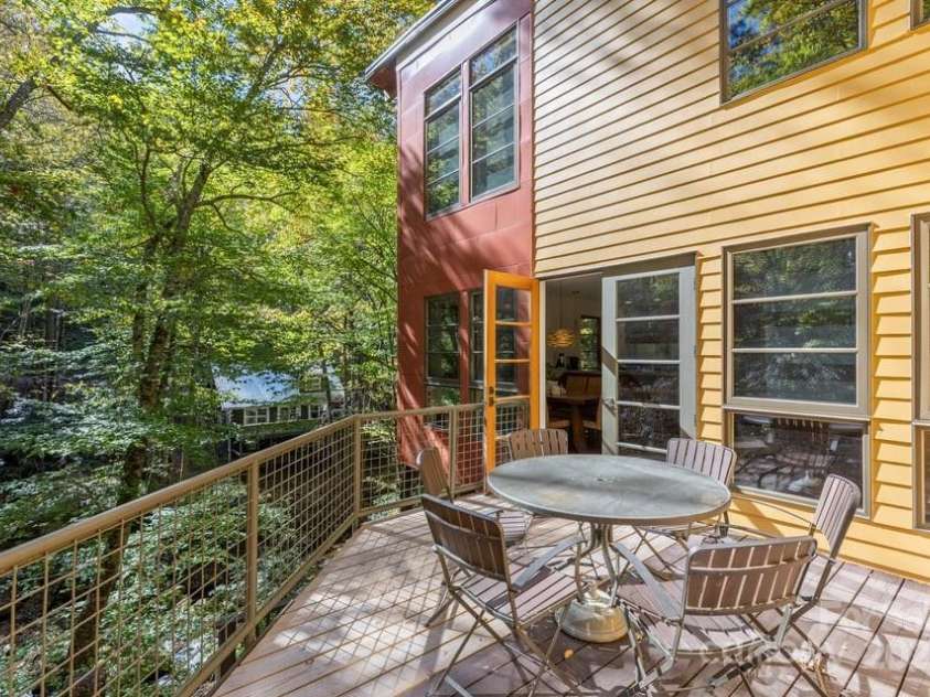 187 Big Buck Road, Highlands, NC 28741.  MLS# CAR4317414, YatesRealty ID 45286. Open Deck with Creek View