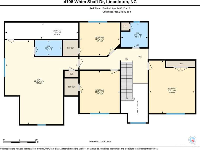 4108 Whim Shaft Drive, Lincolnton, NC 28092.  MLS# CAR4415409, YatesRealty ID 45297. Floor Plan Upper