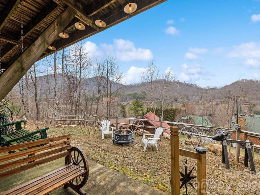 16 Hiawatha Drive, Maggie Valley, NC 28751.  MLS# CAR4405561, YatesRealty ID 45299. View from Lower Patio