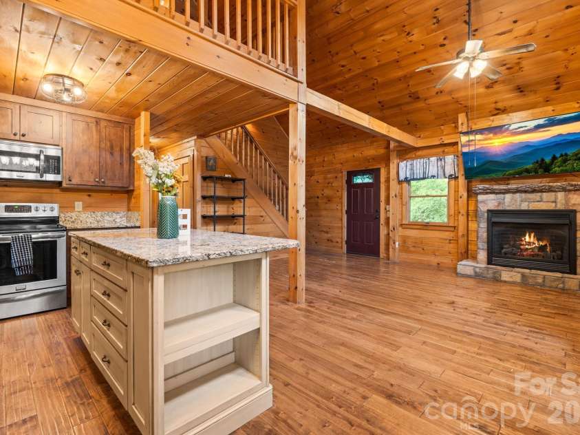 7803 Nc 183 None, Newland, NC 28657.  MLS# CAR4415408, YatesRealty ID 45322. Living room/ Kitchen
