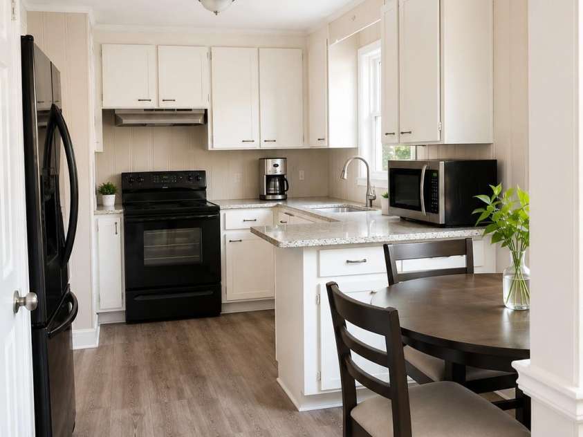 6834 Woodstream Drive, Charlotte, NC 28210.  MLS# CAR4416290, YatesRealty ID 45348. Kitchen of 6832 - AI-Enhanced Image
