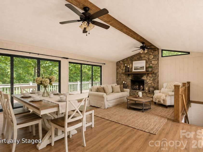 4515 Botany Trail, Maiden, NC 28650.  MLS# CAR4341123, YatesRealty ID 45355. Great Room with Cathedral Ceiling & Stone Fireplace