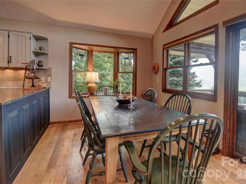 509 Deer Creek Trail, Maggie Valley, NC 28751.  MLS# CAR4408706, YatesRealty ID 45359. Dining area with great views