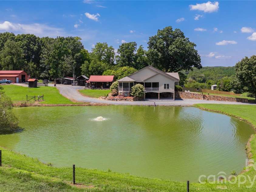 6851 Brantley Gordon Road, Denton, NC 27239.  MLS# CAR4409191, YatesRealty ID 45381. Pond with aerator