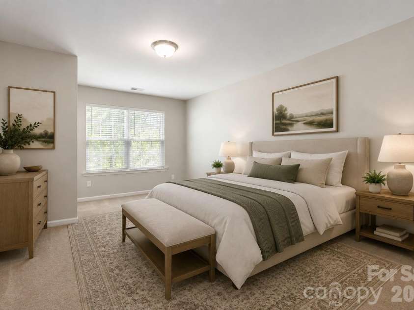7623 Reames Road, Charlotte, NC 28216.  MLS# CAR4416327, YatesRealty ID 45423. Virtually Staged Primary Bedroom