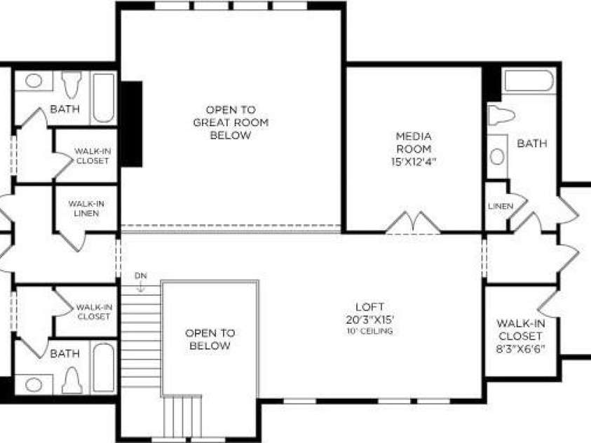 1028 Courtney Lane, Wesley Chapel, NC 28173.  MLS# CAR4416436, YatesRealty ID 45427. Upper level home layout