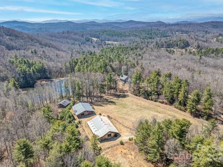 674 Walnut Ridge Road, Brevard, NC 28712.  MLS# CAR4235374, YatesRealty ID 4544. Drone Aerial of Property