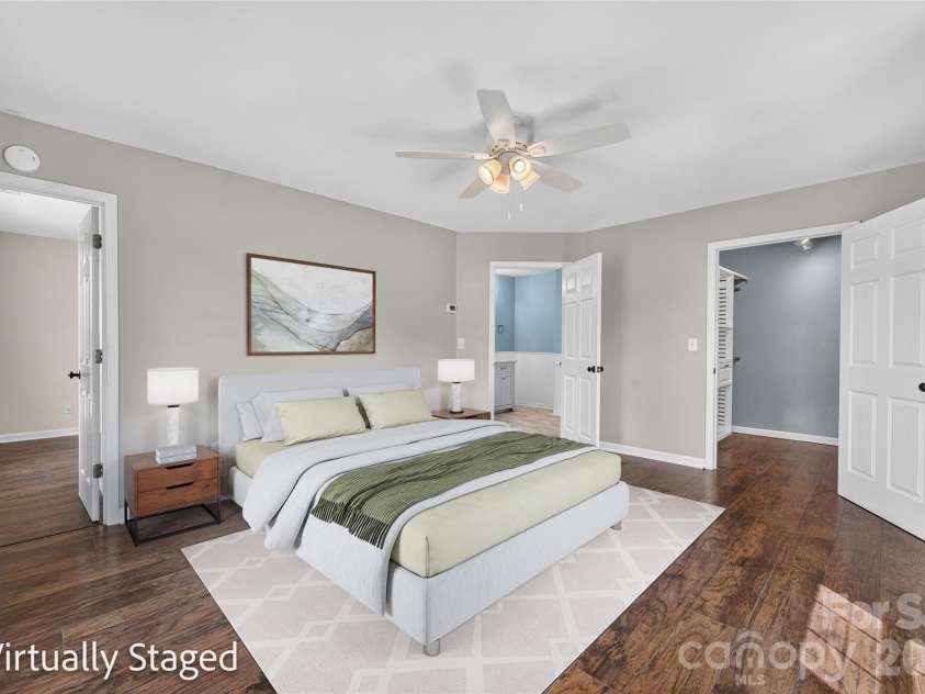10724 Kingsview Drive, Davidson, NC 28036.  MLS# CAR4409874, YatesRealty ID 45444. Primary bedroom virtually staged.