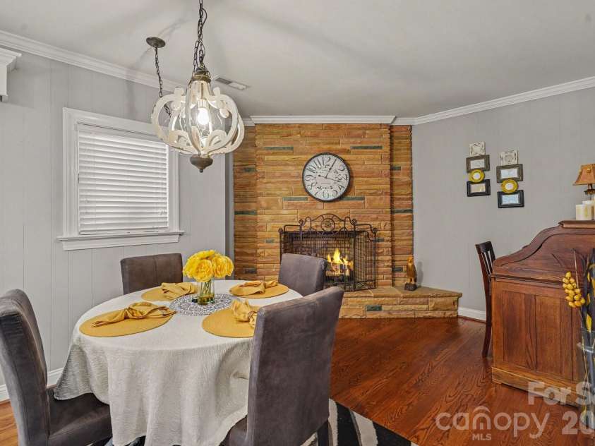 103 Dale Avenue, Kannapolis, NC 28081.  MLS# CAR4416135, YatesRealty ID 45445. Dining area has fireplace.