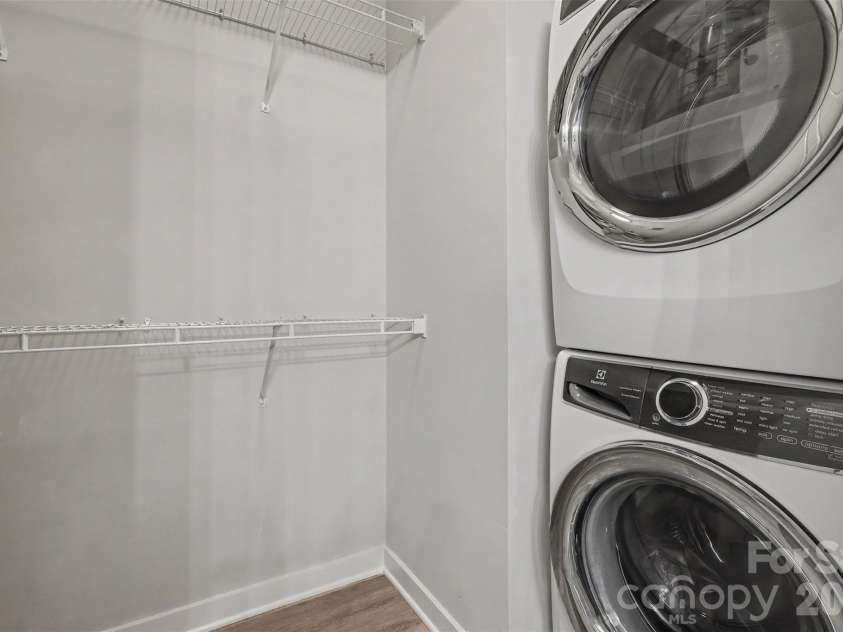 525 6th Street, Charlotte, NC 28202.  MLS# CAR4416190, YatesRealty ID 45446. Stacked washer & dryer with closet