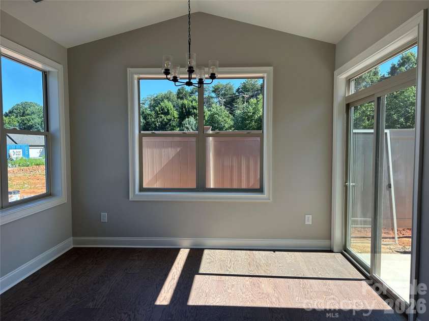 831-A Wynnshire Drive, Hickory, NC 28601.  MLS# CAR4413964, YatesRealty ID 45497. Dining area in kitchen with sliding doors out to patio.