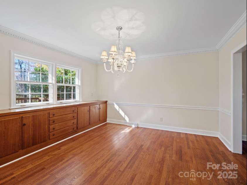 2111 Sagamore Road, Charlotte, NC 28209.  MLS# CAR4323130, YatesRealty ID 455. Formal dining room with built in buffet/storage