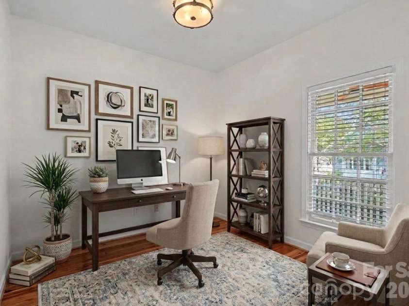 14015 Garden District Row, Huntersville, NC 28078.  MLS# CAR4414274, YatesRealty ID 45501. Main level office virtually staged