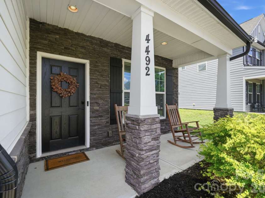 4492 Falls Lake Drive, Concord, NC 28025.  MLS# CAR4413181, YatesRealty ID 45507. Front Porch