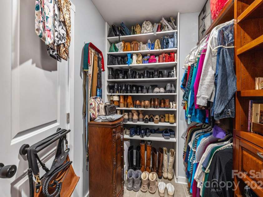 12545 Druids Glen Drive, Pineville, NC 28134.  MLS# CAR4234518, YatesRealty ID 4552. Primary closet has plenty of room for shoes!