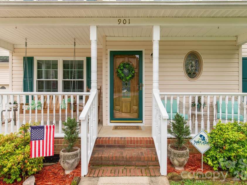 901 Clover Park Drive, Clover, SC 29710.  MLS# CAR4416054, YatesRealty ID 45575. Covered Front Porch