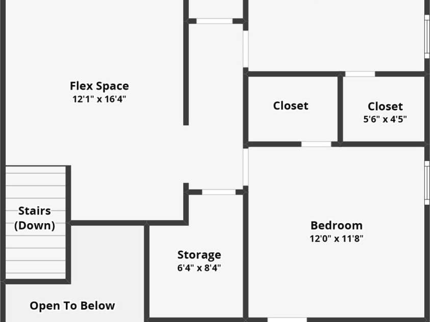 513 Sweet Birch Park Lane, Black Mountain, NC 28711.  MLS# CAR4322583, YatesRealty ID 4563. Estimated Upper Level Floor Plan