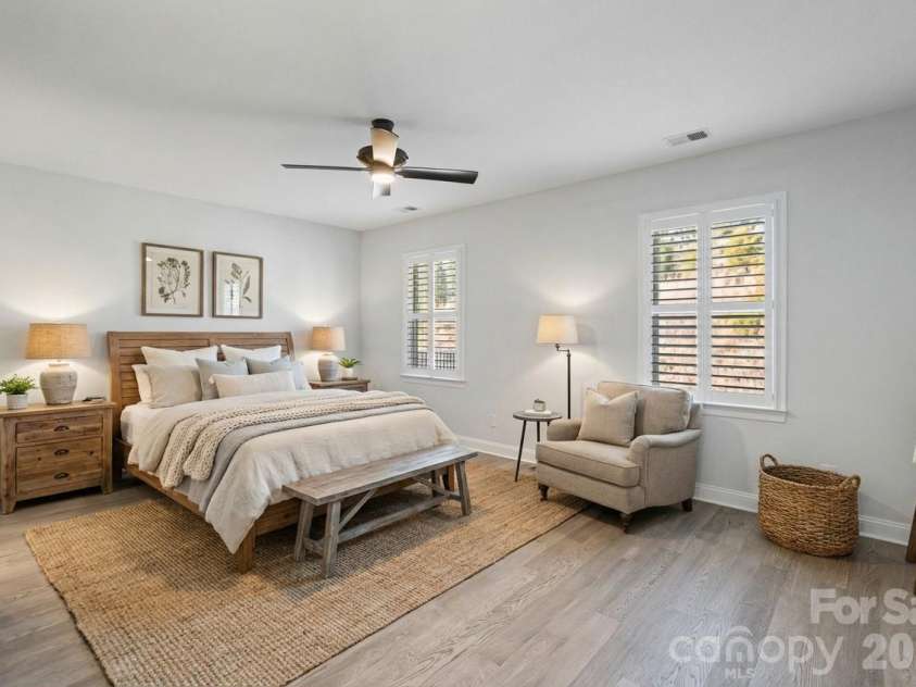 4995 Looking Glass Trail, Denver, NC 28037.  MLS# CAR4333286, YatesRealty ID 4564. Virtually staged primary bedroom