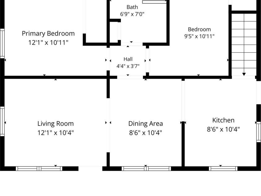 27 McGee Circle, Fairview, NC 28730.  MLS# CAR4415904, YatesRealty ID 45673. Main level room layout