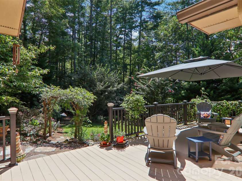 133 Larchmont Drive, Hendersonville, NC 28791.  MLS# CAR4415855, YatesRealty ID 45708. Back deck, View 2
