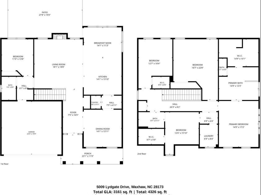 5009 Lydgate Drive, Waxhaw, NC 28173.  MLS# CAR4415096, YatesRealty ID 45758. 