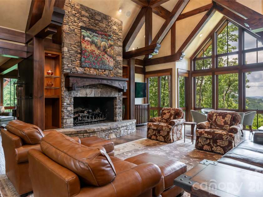 383 Eagle Ridge Road, Zirconia, NC 28790.  MLS# CAR4414334, YatesRealty ID 45781. Exceptional Timber Frame Construction