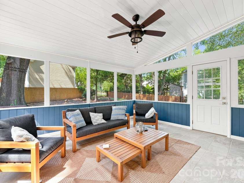 9209 Deer Spring Lane, Charlotte, NC 28210.  MLS# CAR4414552, YatesRealty ID 45871. Screen porch
