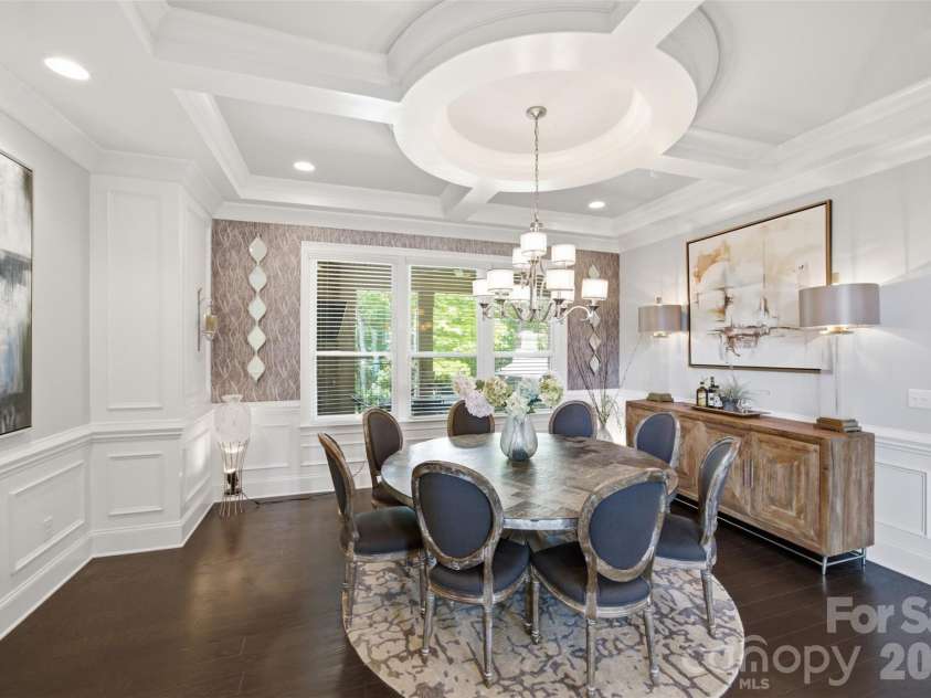 1617 Maize Court, Waxhaw, NC 28173.  MLS# CAR4413416, YatesRealty ID 45892. Formal dining room with unique round coffered ceiling
