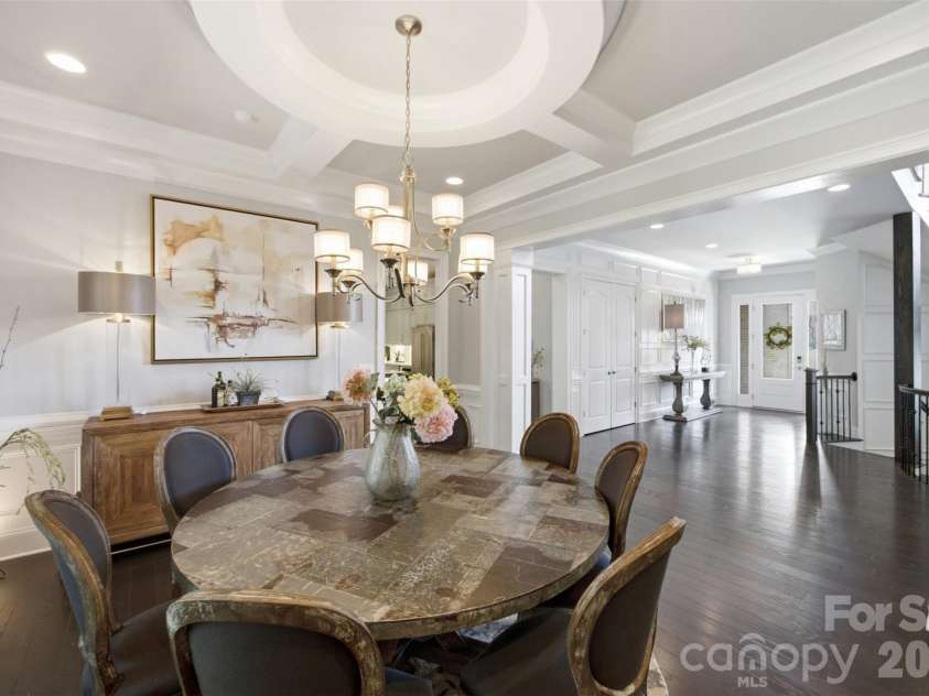 1617 Maize Court, Waxhaw, NC 28173.  MLS# CAR4413416, YatesRealty ID 45892. Formal dining room with unique round coffered ceiling
