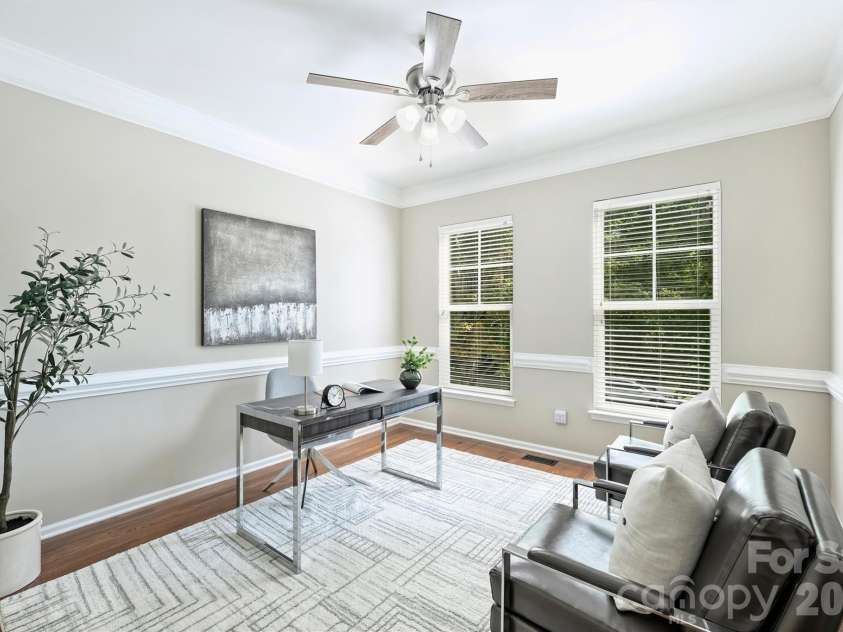 1136 Aringill Lane, Matthews, NC 28104.  MLS# CAR4415913, YatesRealty ID 45924. Private office on main level.