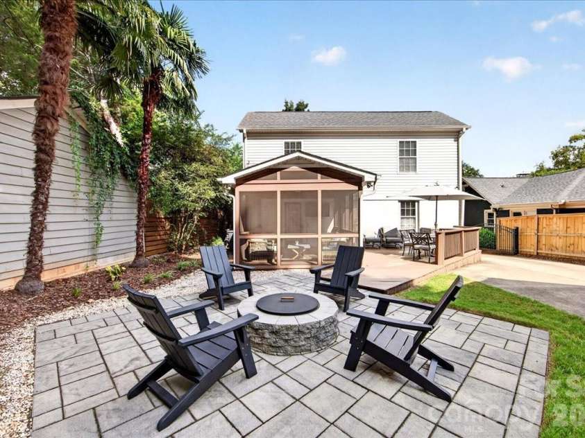 1717 Nassau Boulevard, Charlotte, NC 28205.  MLS# CAR4415580, YatesRealty ID 45940. Fire Pit