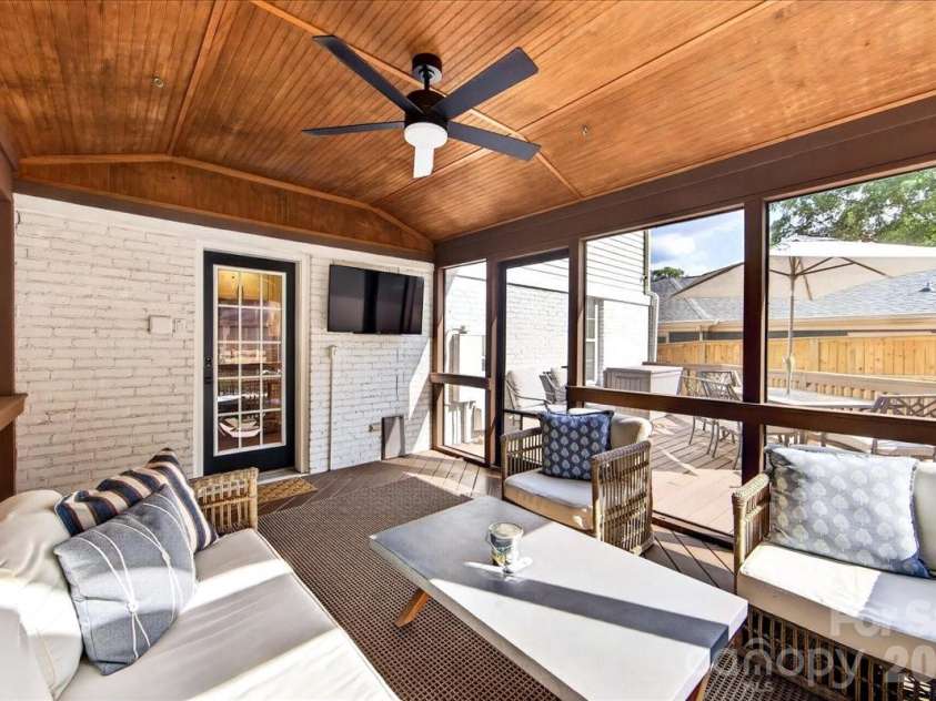 1717 Nassau Boulevard, Charlotte, NC 28205.  MLS# CAR4415580, YatesRealty ID 45940. Screen Porch