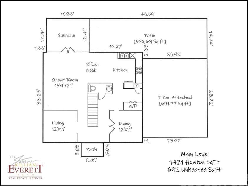 2716 Charleston Court, Claremont, NC 28610.  MLS# CAR4355161, YatesRealty ID 4595. Floor Plan Main Level