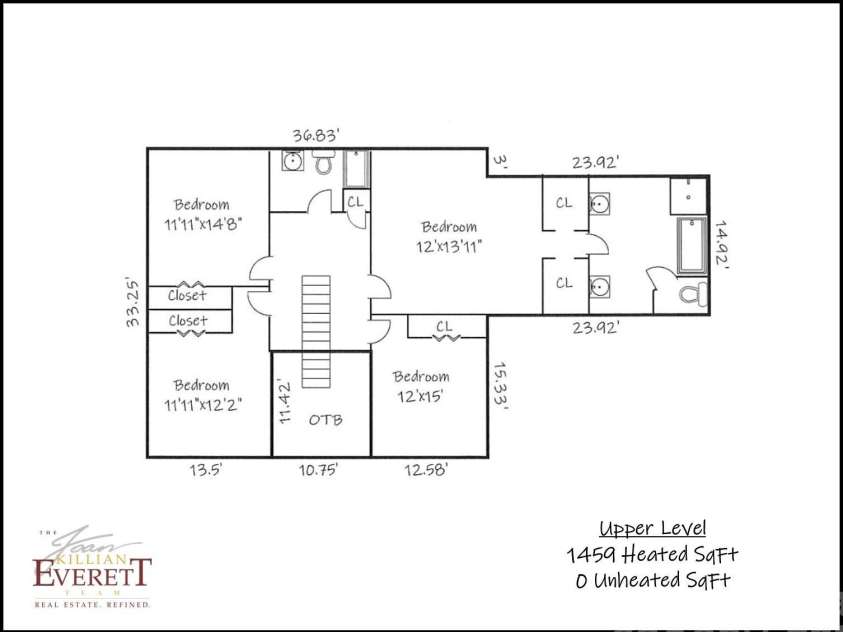 2716 Charleston Court, Claremont, NC 28610.  MLS# CAR4355161, YatesRealty ID 4595. Floor Plan Upper Level