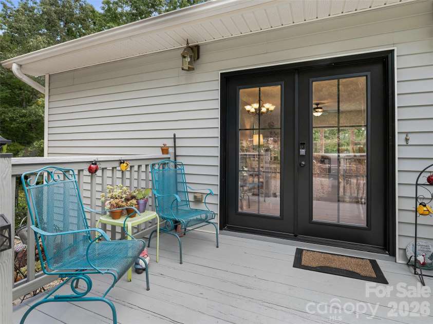 524 Lookout Drive, Pisgah Forest, NC 28768.  MLS# CAR4416154, YatesRealty ID 45993. Back Door