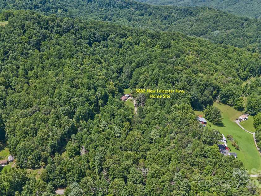 3882 New Leicester Highway, Leicester, NC 28748.  MLS# CAR4168284, YatesRealty ID 4603. Aerial view