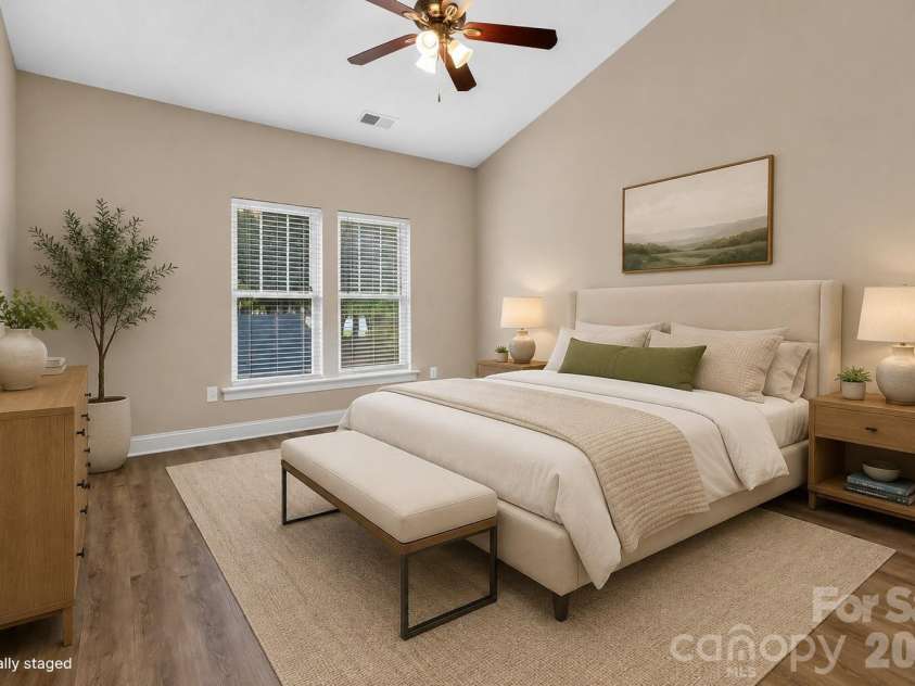 105 Putter Place, Mooresville, NC 28115.  MLS# CAR4417071, YatesRealty ID 46052. Virtually Staged Primary Bedroom