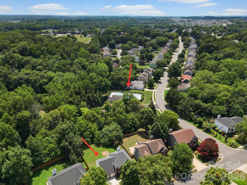 11343 Fox Hill Drive, Charlotte, NC 28269.  MLS# CAR4370223, YatesRealty ID 46081. Aerial View