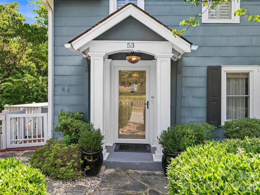 53 Lyncourt Drive, Tryon, NC 28782.  MLS# CAR4417134, YatesRealty ID 46084. Front Door
