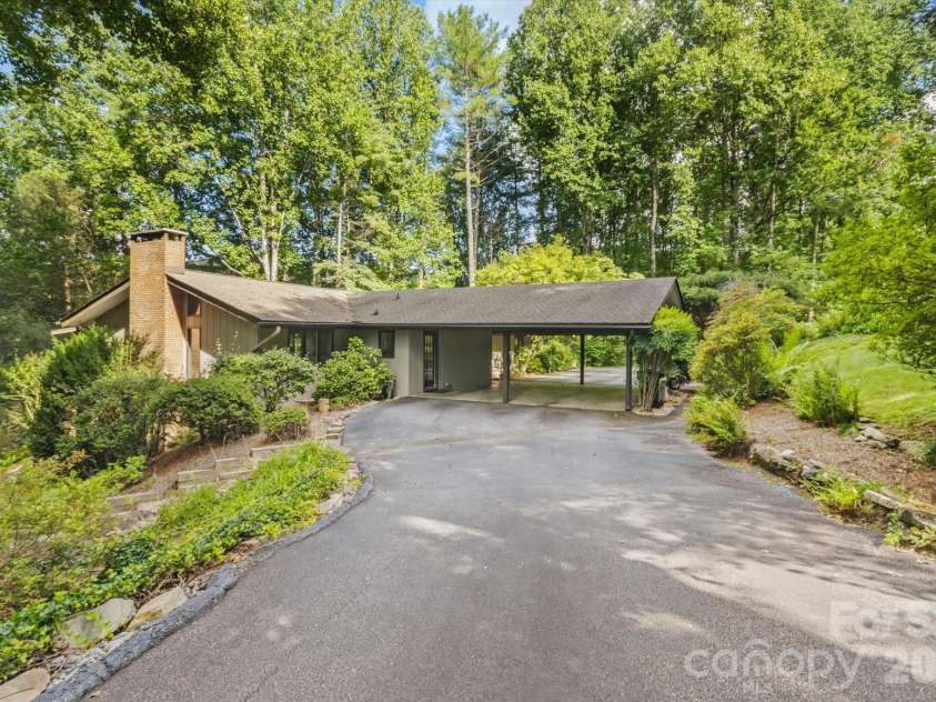 651 Glen Cannon Drive, Pisgah Forest, NC 28768.  MLS# CAR4414802, YatesRealty ID 46098. Semi circular drive for easy in and out