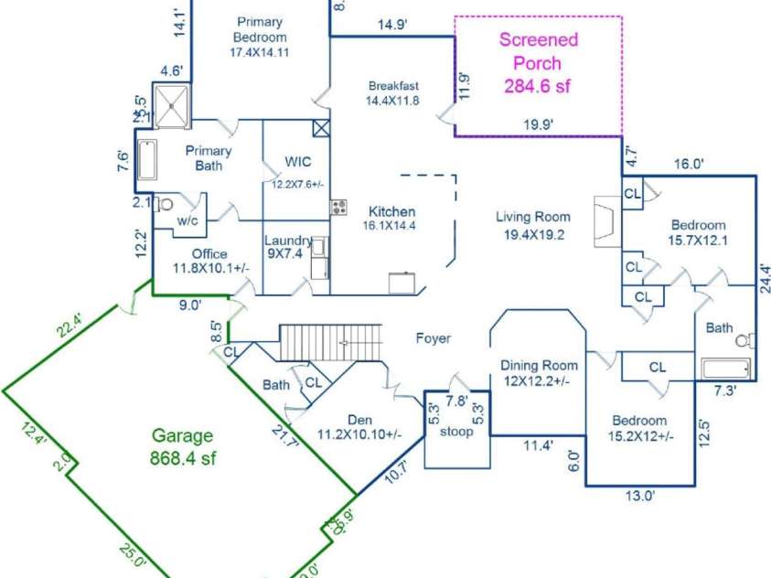 121 Cheyenne Lane, Statesville, NC 28677.  MLS# CAR4412107, YatesRealty ID 46100. Floorplan Main Level