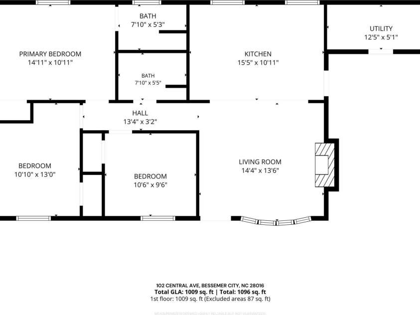 102 Central Avenue, Bessemer City, NC 28016.  MLS# CAR4416349, YatesRealty ID 46101. 
