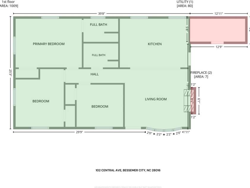 102 Central Avenue, Bessemer City, NC 28016.  MLS# CAR4416349, YatesRealty ID 46101. 