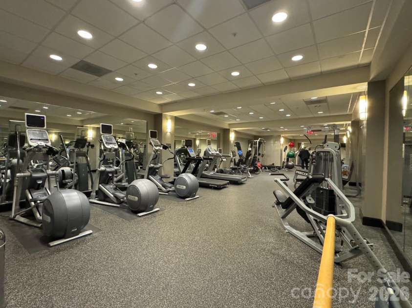 230 Tryon Street, Charlotte, NC 28202.  MLS# CAR4321048, YatesRealty ID 4611. Exercise Facility located on First Floor