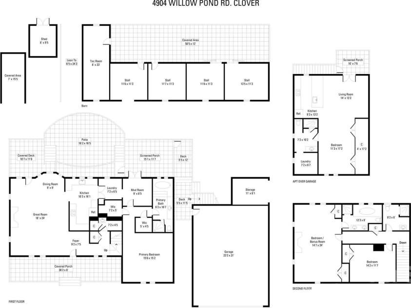 4904 Willow Pond Road, Clover, SC 29710.  MLS# CAR4412083, YatesRealty ID 46114. Floorplans