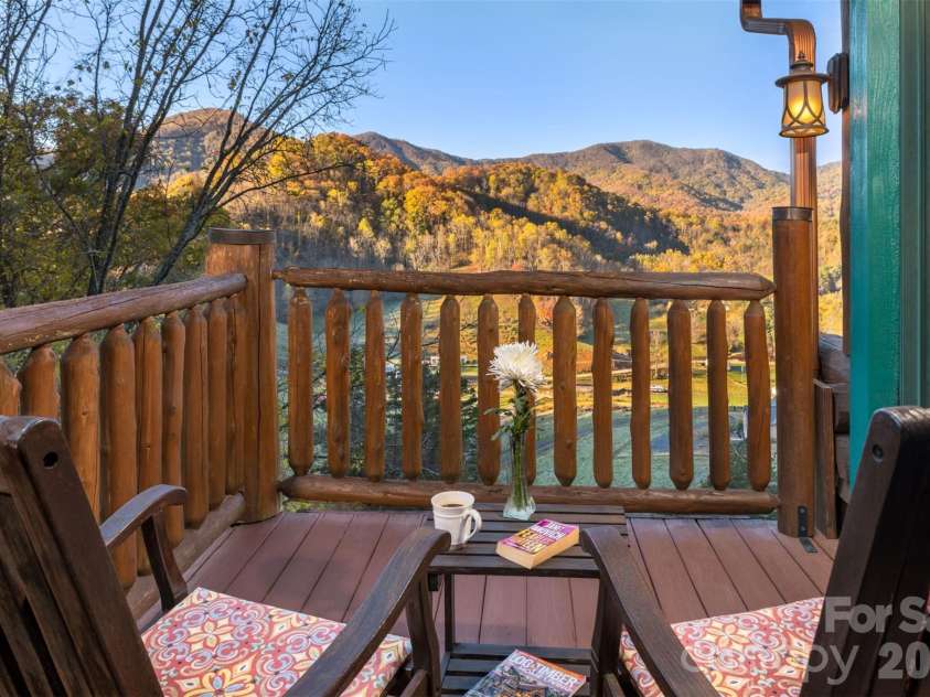 135 Potato Branch Road, Leicester, NC 28748.  MLS# CAR4415427, YatesRealty ID 46150. Blackberry Deck