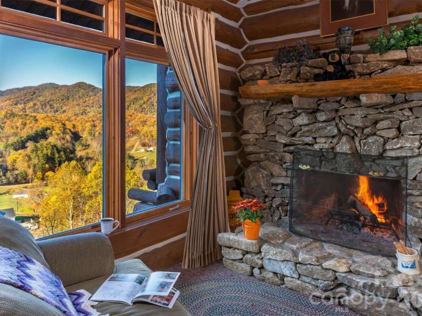 135 Potato Branch Road, Leicester, NC 28748.  MLS# CAR4415427, YatesRealty ID 46150. Blackberry Fireplace